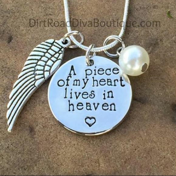 A Piece Of My Heart Lives In Heaven 20” Necklace